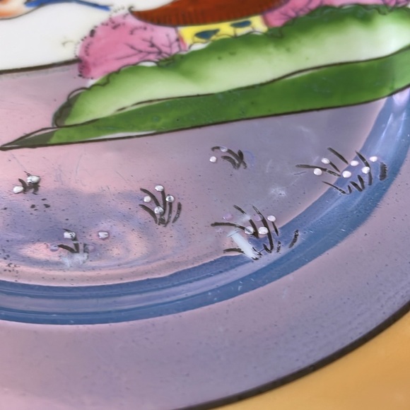 VTG set of 2 lusterware porcelain Japan plates pagoda birds scene - Picture 10 of 10